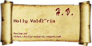 Holly Valéria névjegykártya
